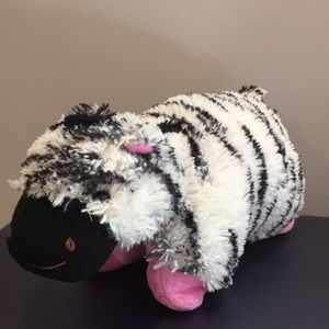 A medium sized zebra pillow pet. Clean